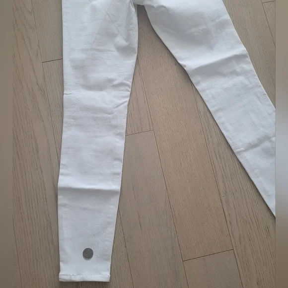 Frame Denim Women's Le Skinny De Jeanne Jeans White RARE Single Knee Rip Sz 28 - Picture 8 of 8